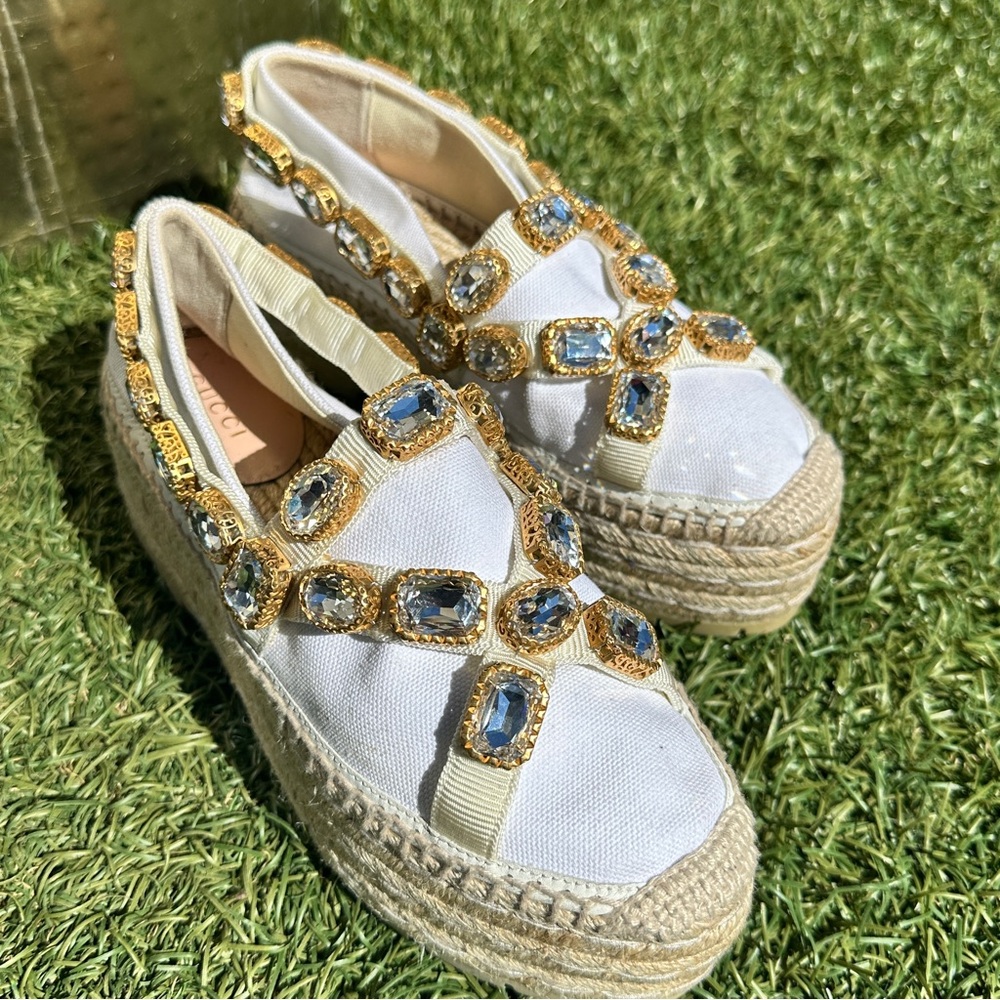 GUCCI Espadrilles WhitexIvory EU35 1/2(Approx. 21cm) 2200365879077